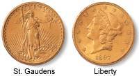 Gold Coins Double Eagle St. Gaudens & Liberty
