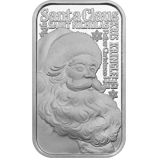 Silver Santa 1 oz Silver Bar Santa Claus Nicknames 999 Fine 2025