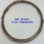 Fine Silver 999 Round Wire Ga&nbsp;16 Tarnished 10&nbsp;FT super fine silver, .9999, 9999 wire, 999 wire, colloidal silver, sheet silver, sterling, sterling sheet, silversmithing, 925, silver plate
