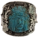 Carved Turquoise Chief Cuff Silver Bracelet Francisco Gomez  - FGBR1030