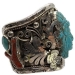 Carved Turquoise Chief Cuff Silver Bracelet Francisco Gomez  - FGBR1030