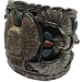 Carved Shell Eagle and Thunderbird Kachina Cuff Bracelet Francisco Gomez Jewelry 925 Silver - FGBR1018