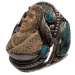 Carved Shell Warrior Cuff Silver Bracelet Francisco Gomez - FGBR1032