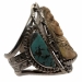 Carved Shell Warrior Cuff Silver Bracelet Francisco Gomez - FGBR1032