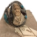 Carved Shell Warrior Cuff Silver Bracelet Francisco Gomez - FGBR1032