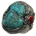 Three Horse Carved Turquoise Sterling Cuff Francisco Gomez Jewelry - FGBR1022