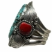 Three Horse Carved Turquoise Sterling Cuff Francisco Gomez Jewelry - FGBR1022