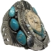 Carved Shell Native American Brave Large Cuff Francisco Gomez Jewelry - FGBR1019