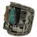 Carved Shell Native American Warrior Kachina Pueblo Large Cuff Francisco Gomez Jewelry - FGBR1020