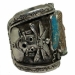 Carved Shell Native American Warrior Kachina Pueblo Large Cuff Francisco Gomez Jewelry - FGBR1020