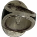 Carved Shell Skull and Stone Inlay Silver 925 Men's Biker Ring SZ 11 - FGR4002