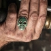 Turquoise Skull Silver 925 Men's Biker Ring SZ 14.5 - FGR4003
