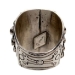 Carved Shell Turquoise Chief Silver 925 Men's Ring SZ 13.5 to 14 - FGR4005