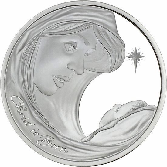 Holiday coins, rounds and bars consisting of pure 999 silver.