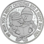 2025 Caroling Snowmen 1&nbsp;oz Silver Round silver, rounds, silver coins, silver bullion, christmas silver, medallion, 1 oz silver, 999 silver, christmas, silver, fine silver coins, holiday