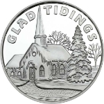 2025 Glad Tidings Country Church 1&nbsp;oz Silver Round silver, rounds, silver coins, silver bullion, christmas silver, 2025, glad tidings, church, storytime, kids, medallion, 1 oz silver, 999 silver, christmas, silver, fine silver coins, holiday