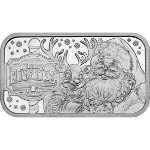 2026 Santa and Reindeer Hugs Silver 1&nbsp;oz Bar 2026, 2026 Christmas Silver, silver rounds, silver bars, bar, 999, silver coins, 1 oz silver, 999 silver, christmas silver, fine silver coins
